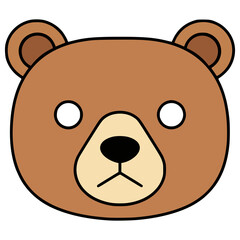 bear mask carnival party celebration birthday flat color vector illustration template design