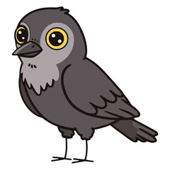 cute cartoon crow character bird animal flat color vector illustration template design