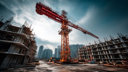 Construction site crane