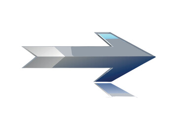 Fototapeta premium blue arrow isolated on white