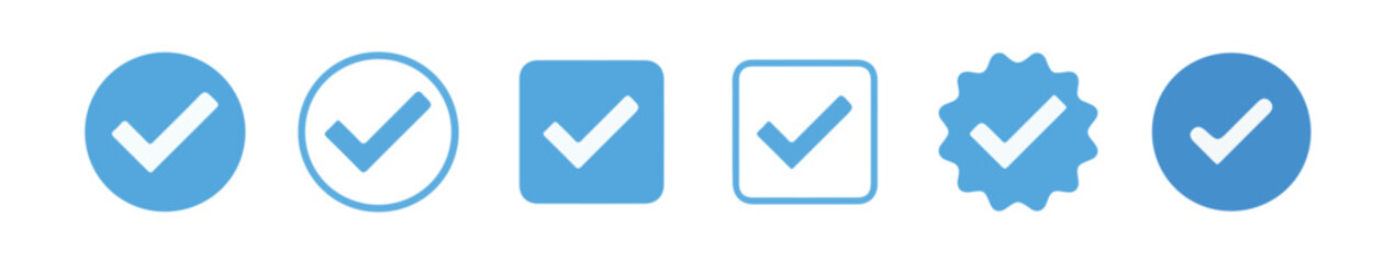 Verified badge profile set. Social media account verification icons . Instagram verified badge. Social media account verification icons. vector illustration eps 10.