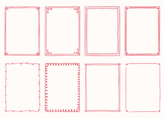 hand drawn frame border set collection