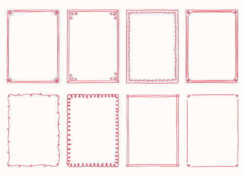 hand drawn frame border set collection