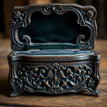 vintage, wooden, jewelry box, intricate carvings, velvet, lining, vintage, intricate carvings, velvet lining, jewelry box, wooden, woodwork, carpentry, photography, handcraft, close up, macro, handmad