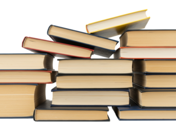 Stack Of Colorful Hardback Books With Varying Spine Colors