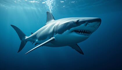 Fototapeta premium Great White Shark Underwater Close-Up