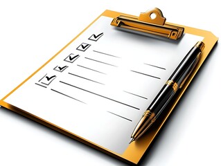 Checklist on Clipboard with Pen for Task Management and Organization