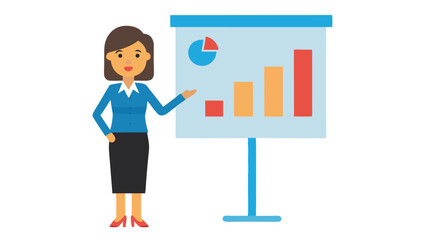 business woman showing growth chart