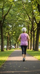 Obraz premium Stay active, stay vibrant! Enjoying a refreshing jog amidst nature's tranquility.