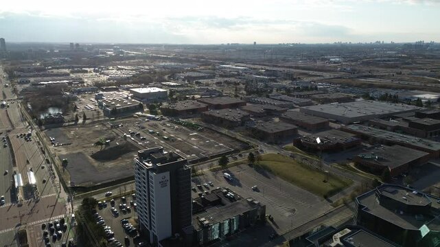 Markham near Toronto aerial of small suburb