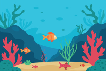 coral reef and fishes