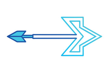 blue arrow isolated on white