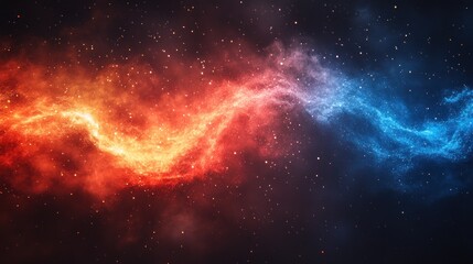 Cosmic Nebula: A Celestial Dance of Fire and Ice