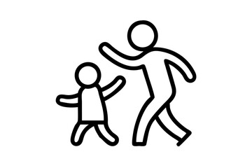 Modern minimalist line art of a parent and child connection