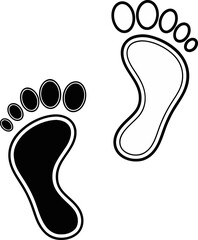 Human footprint Vector and illustration icon. 