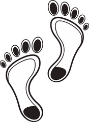 Human footprint Vector and illustration icon. 