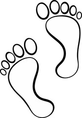 Human footprint Vector and illustration icon. 