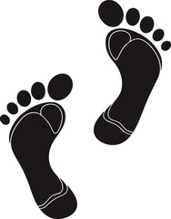 Human footprint Vector and illustration icon. 