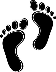 Human footprint Vector and illustration icon. 
