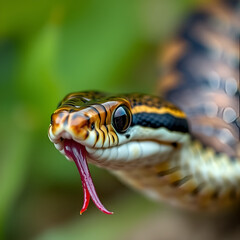 Fototapeta premium A close up of a snake with its tongue out