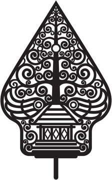 Vector illustration for the design of gunungan wayang, Indonesian Javanese culture