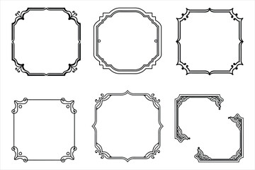Vintage Corner Frames Collection  Isolated Decorative Elements.