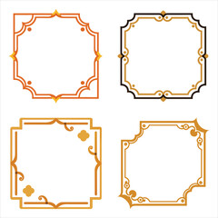 Vintage Corner Frames Collection  Isolated Decorative Elements.