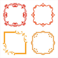 Vintage Corner Frames Collection  Isolated Decorative Elements.
