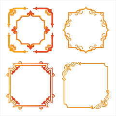 Vintage Corner Frames Collection  Isolated Decorative Elements.