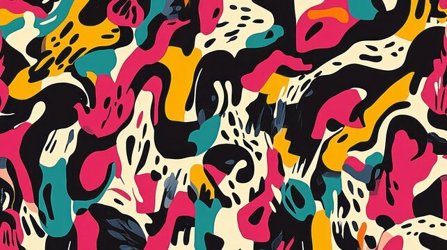 Abstract organic shapes create a vibrant and dynamic pattern