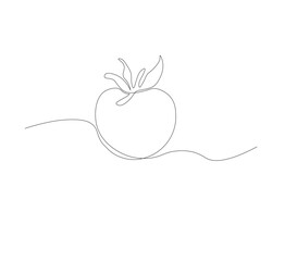 tomato vegetable continuous line drawing.white background,Tomato single line illustration,fresh tomato fruit vegetable line art,abstract red shaped single line tomato icon,