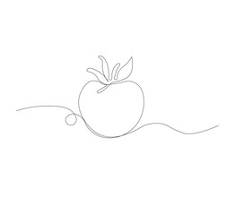tomato vegetable continuous line drawing.white background,Tomato single line illustration,fresh tomato fruit vegetable line art,abstract red shaped single line tomato icon,
