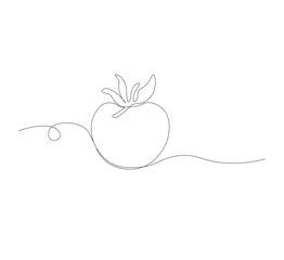 tomato vegetable continuous line drawing.white background,Tomato single line illustration,fresh tomato fruit vegetable line art,abstract red shaped single line tomato icon,