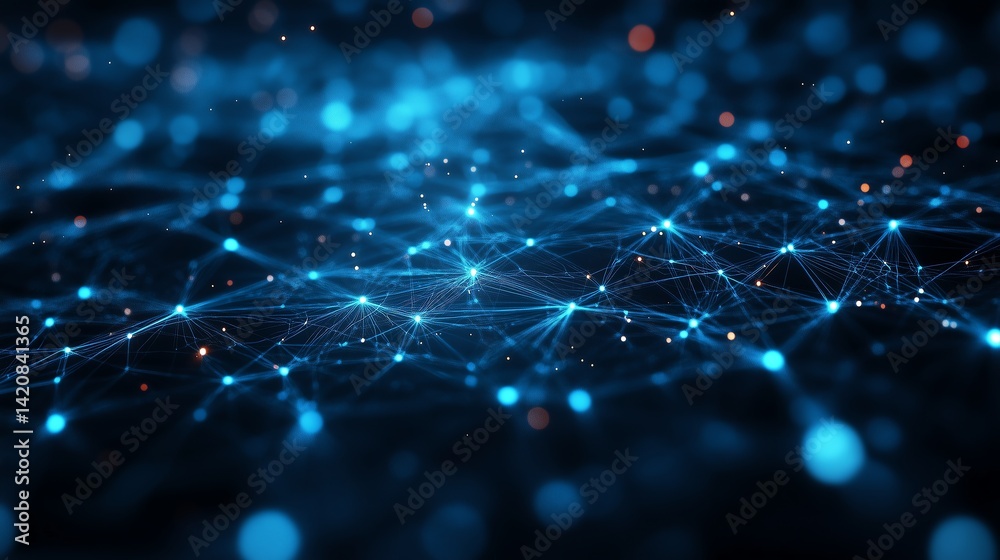 Wall mural abstract communication network concept with minimalist design, modern background for technology and 