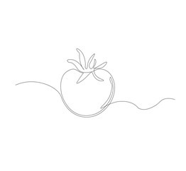 tomato continuous line drawing.white background,Tomato single line illustration,fresh tomato fruit vegetable line art,abstract red shaped single line tomato icon,