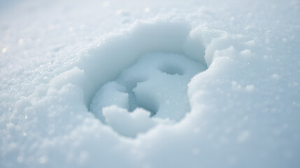 A close-up shot of a number buried in snow