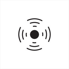 PrintCircle signal icon in flat style. Volume signal vector illustration on white isolated background. Audio signal business concept.
