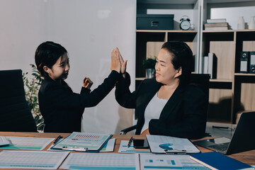 Business analyze,Close up Business people meeting to discuss the situation on the market. Business Financial Concept