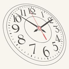 wall clock isolated on white