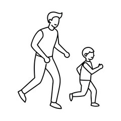 editable vector sketch in single line style showing parent-child bond