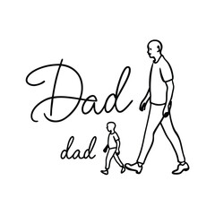 one line vector art of a parent and child walking together