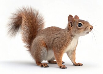 Obraz premium Adorable Red Squirrel Posing Fluffy Tail Wildlife Animal Portrait Studio Shot