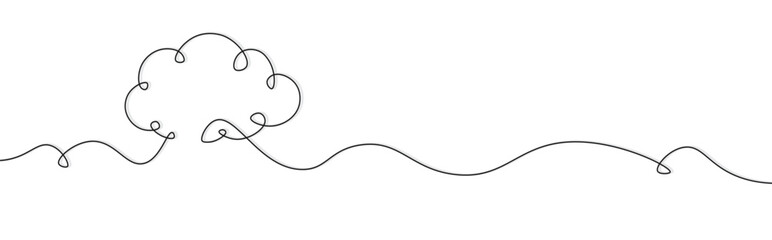 Obraz premium Continuous line drawing doodle cloud cute illustration design vector