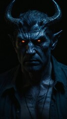 Lucifer with Horns: A Dark Portrait of Power and Mystery