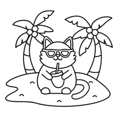 Cat moments meow life coloring pages, coloring book, line art, illustration, black & white, bold and easy coloring pages