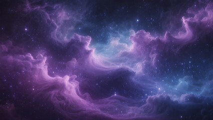 Fototapeta premium Celestial Dreams: Purple and Blue Nebula