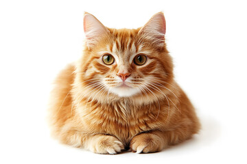 Obraz premium Cute orange tabby cat on white background