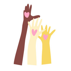 Hands with heart vlounteer Vector illustration