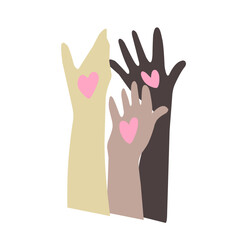 Hands with heart vlounteer Vector illustration