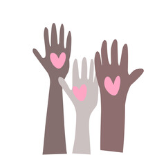 Hands with heart vlounteer Vector illustration